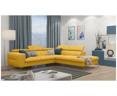 JUSTyou Diogo Canapé d'angle Jaune Velours