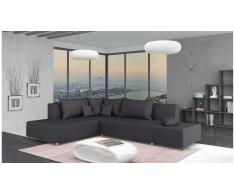 JUSTyou Livia Canapé d'angle Gris Tissu structuré