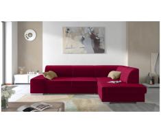JUSTyou Piave Canapé d'angle Rouge Velours