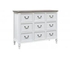 JUSTyou Ravenna Commode Peuplier Blanc Marron