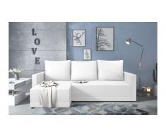 JUSTyou Kaori Canape d'angle Blanc Cuir synthetique