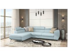 JUSTyou Corina Canapé d'angle Bleu Velours