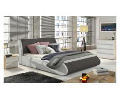 JUSTyou Tessa Lit rembourre Gris | Blanc 140x200