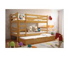 JUSTyou Nemo Lit superposé Aulne 80x160 cm