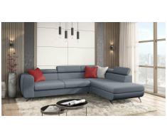 JUSTyou Corina Canapé d'angle Gris Velours