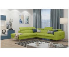 JUSTyou Diogo Canapé d'angle Vert Cuir synthétique