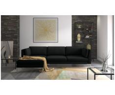 JUSTyou Siri Canapé d'angle Noir Velours