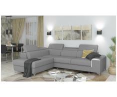 JUSTyou Caio Canapé d'angle Gris Tissu structuré