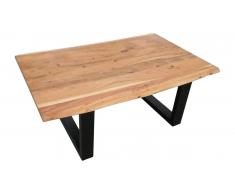 JUSTyou Loft Table basse Acacia Noir 80x120 cm
