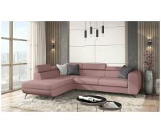 JUSTyou Corina Canapé d'angle Rose Tissu structuré