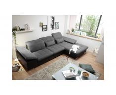 JUSTyou Maryland Canapé d'angle Noir Marron