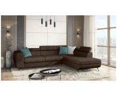 JUSTyou Corina Canapé d'angle Marron Velours