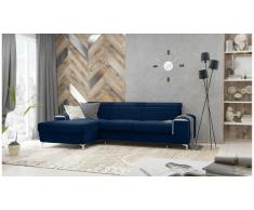 JUSTyou Lino Canapé d'angle Bleu Velours