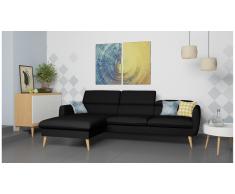 JUSTyou Nuno Canapé d'angle Noir Cuir synthétique