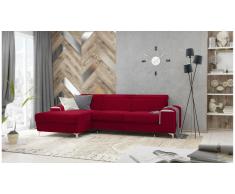 JUSTyou Lino Canapé d'angle Rouge Velours