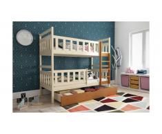 JUSTyou Tobi Lit superposé Pin Aulne 80x185 cm