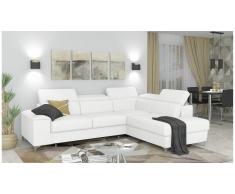 JUSTyou Caio Canapé d'angle Blanc Cuir synthétique