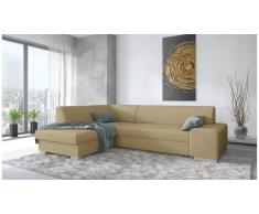 JUSTyou Panaro Canapé d'angle Latte Tissu structure