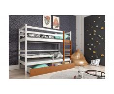 JUSTyou Nodi Lit superposé Blanc Aulne 80x185 cm