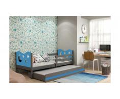 JUSTyou Ola+lit supplémentaire Lit Anthracite Bleu