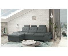 JUSTyou Carlota Canapé d'angle Gris Cuir synthétique