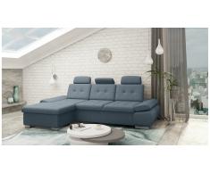 JUSTyou Carlota Canapé d'angle Bleu Velours