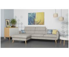 JUSTyou Nuno Canapé d'angle Beige Velours