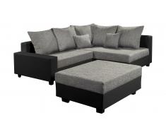 JUSTyou New Mexico Canapé d'angle Noir Gris