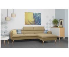 JUSTyou Nuno Canapé d'angle Latte Tissu structuré