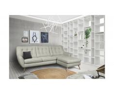 JUSTyou Genise Canapé d'angle Velours Argent