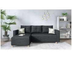 JUSTyou Lamone Canapé d'angle Gris Tissu structure