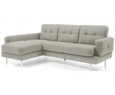 JUSTyou Chayma Canapé d'angle Velours Argent