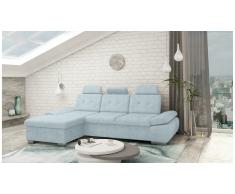 JUSTyou Carlota Canapé d'angle Bleu Velours