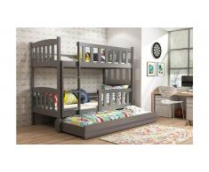 JUSTyou Frank+lit supplémentaire Lit Anthracite