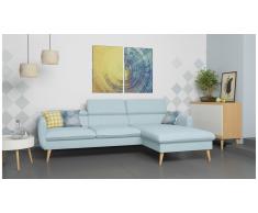 JUSTyou Nuno Canapé d'angle Bleu Velours