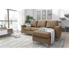 JUSTyou Eli Canapé d'angle Marron Tissu structuré