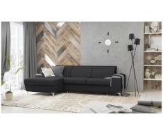 JUSTyou Lino Canapé d'angle Gris Tissu structuré