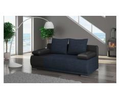 JUSTyou Roma Canapé lit sofa 95x200x90 Noir Bleu
