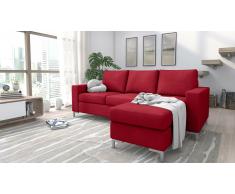 JUSTyou Eli Canapé d'angle Rouge Velours