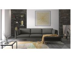 JUSTyou Siri Canapé d'angle Gris Cuir synthétique