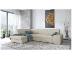 JUSTyou Panaro Canapé d'angle Beige Tissu structure