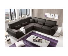 JUSTyou Connecticut Canapé d'angle Marron