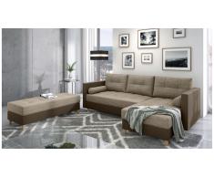 JUSTyou Kaito Canape d'angle Marron Cuir synthetique