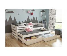 JUSTyou Olaf Lit fonctionnel Blanc 80x160 cm