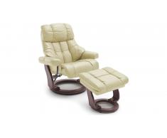 JUSTyou Carnegie XXL Fauteuil Crème Noyer
