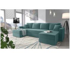 JUSTyou Rubicon Canape panoramique Turquoise Velours