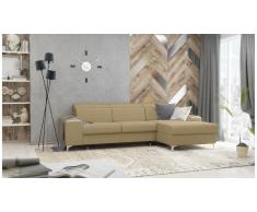 JUSTyou Lino Canapé d'angle Latte Tissu structuré