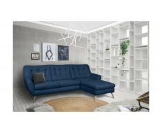 JUSTyou Genise Canapé d'angle Velours Bleu