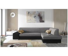 JUSTyou Piave Canapé d'angle Noir Cuir synthetique