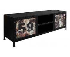 JUSTyou Duane Meuble TV Noir Multicolore